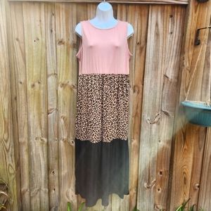 Colorblock/spliced maxi dress